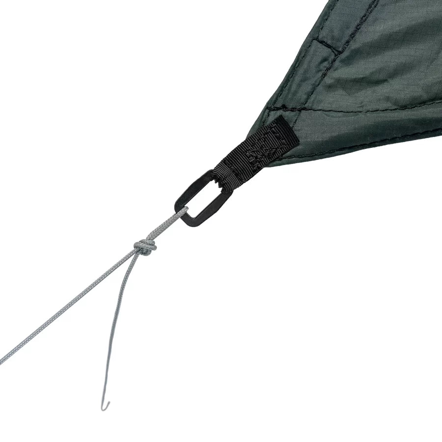 Tie-out cord and tensioner on the Clark Rain Fly XL