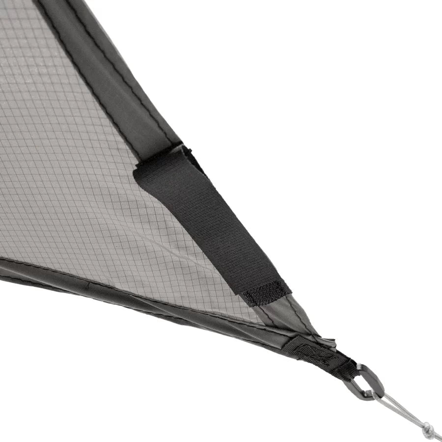 Corner tie-out on the Vertex Tarp X, close-up