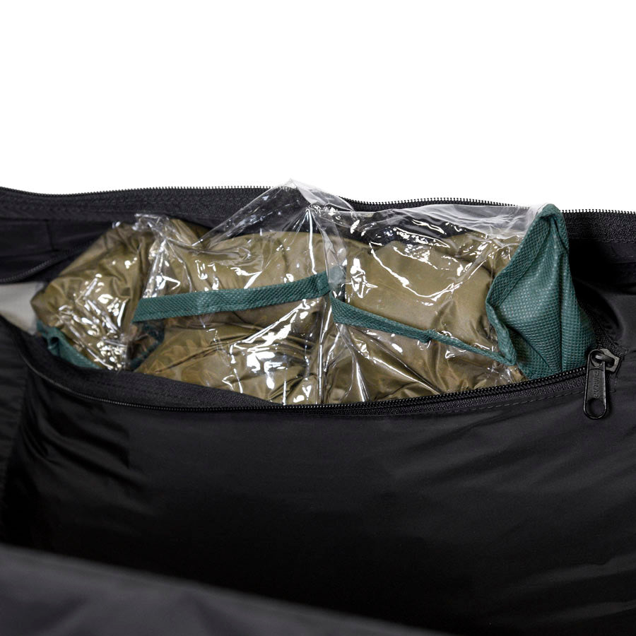 Gear packed in a storage pocket of the Clark VX-Ultra