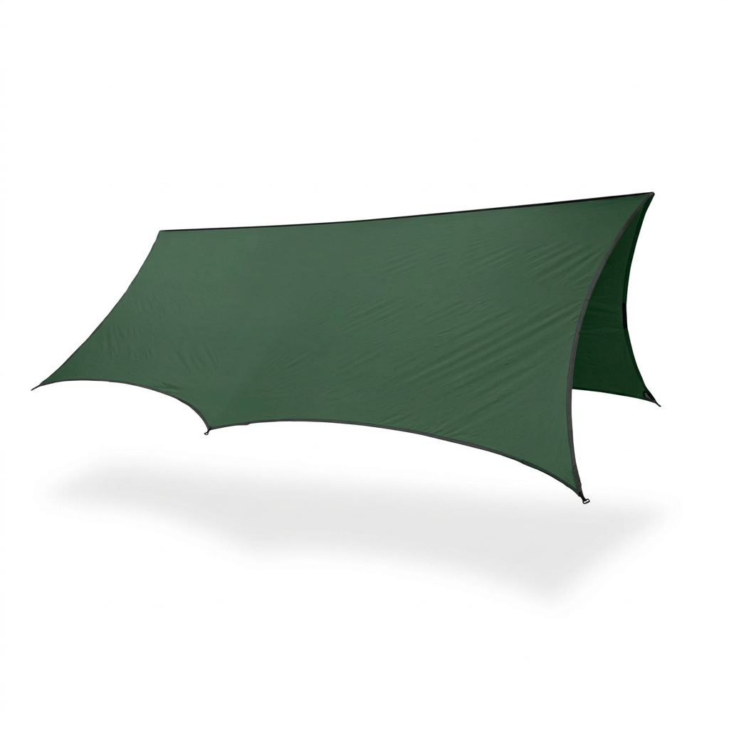 Clark Vertex Tarp X rain tarp in Forest Green, pitched