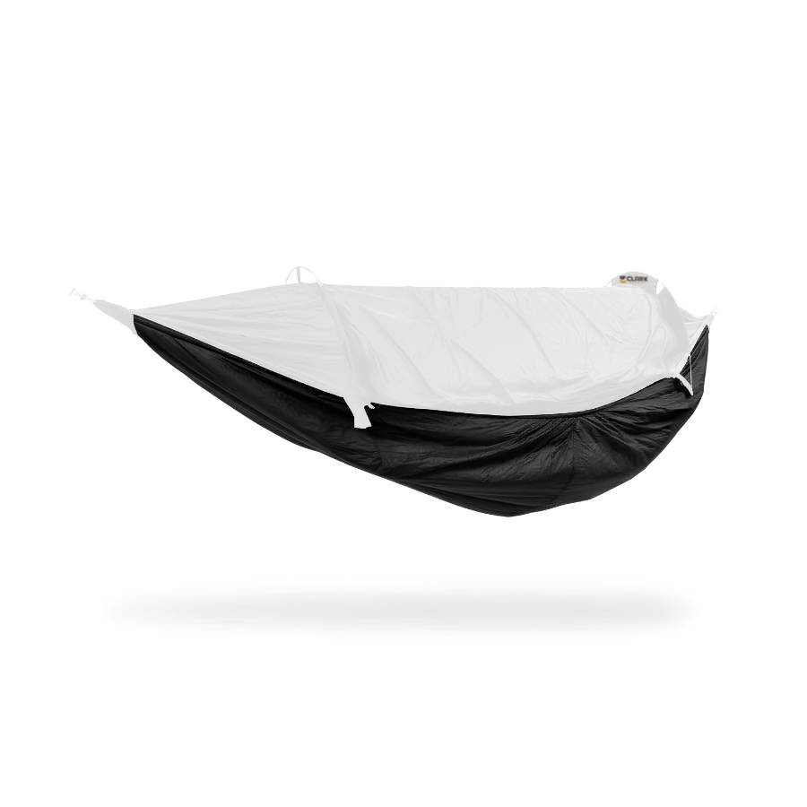 Z-Liner 270 underquilt in Black attached under a Clark hammock