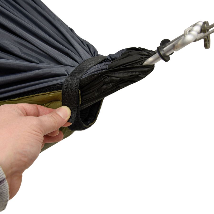Adjusting the Z-Liner strap at the end of a Clark hammock
